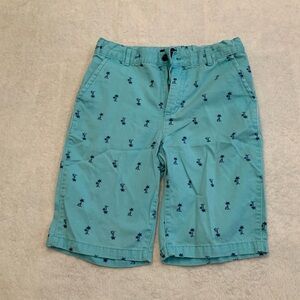 Women’s  Teal Patterned Shorts palm trees. Size 12.  SKU 2596